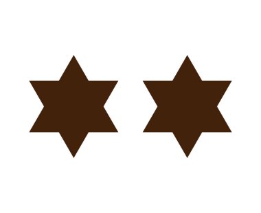 Altı Noktalı Yıldız Şekli Kahverengi Tasarım Elementleri Sembol Vektör İllüstrasyonu