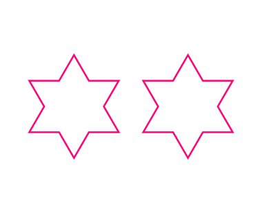 Yıldız Şekli Altı Noktalı Yıldız Ana Hattı Pembe Tasarım Sembol Vektörü İllüstrasyonu