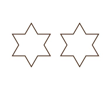 Yıldız Şekli Altı Noktalı Yıldız Dış Hattı Kahverengi Tasarım Sembol Vektörü İllüstrasyonu