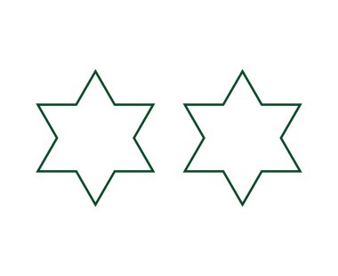 Yıldız Şekli Altı Noktalı Yıldız Dış Hattı Yeşil Tasarım Sembol Vektörü İllüstrasyonu