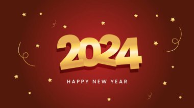 Mutlu yıllar 2024 Arkaplan Tasarım Şablonu 