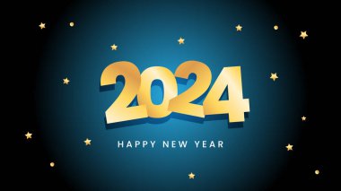 Mutlu yıllar 2024 Arkaplan Tasarım Şablonu 