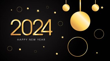 Mutlu yıllar 2024 Arkaplan Tasarım Şablonu 