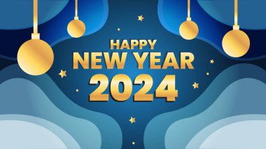 Mutlu yıllar 2024 Arkaplan Tasarım Şablonu 