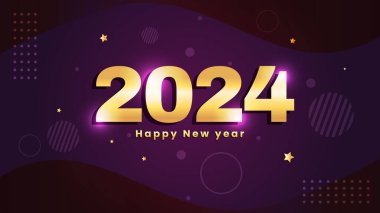 Mutlu yıllar 2024 Arkaplan Tasarım Şablonu 