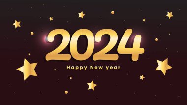 Mutlu yıllar 2024 Arkaplan Tasarım Şablonu 