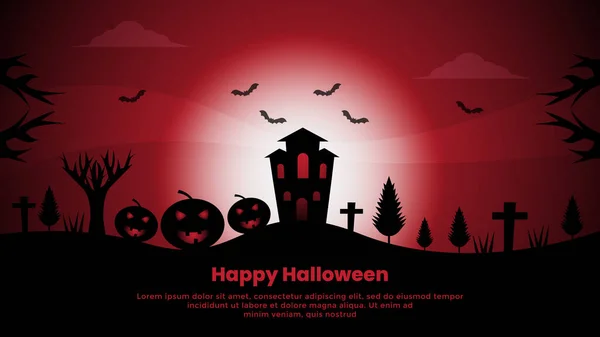 Happy Halloween Illustration Vektor Hintergrunddesign — Stockvektor