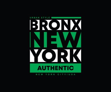 Bronx New York Typography tişört tasarımı şablonu