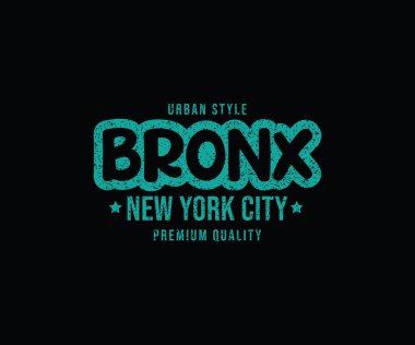 Bronx New York Typography tişört tasarımı şablonu