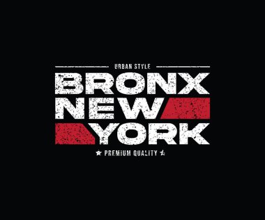 Bronx New York Typography tişört tasarımı şablonu