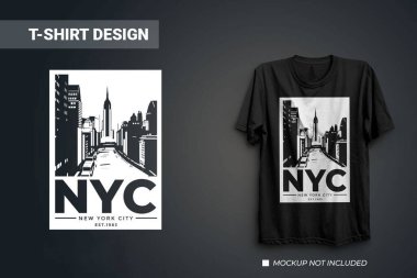 NYC Yazdırmaya Hazır Vektör Tişört Tasarımı