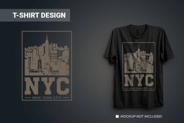 NYC Yazdırmaya Hazır Vektör Tişört Tasarımı