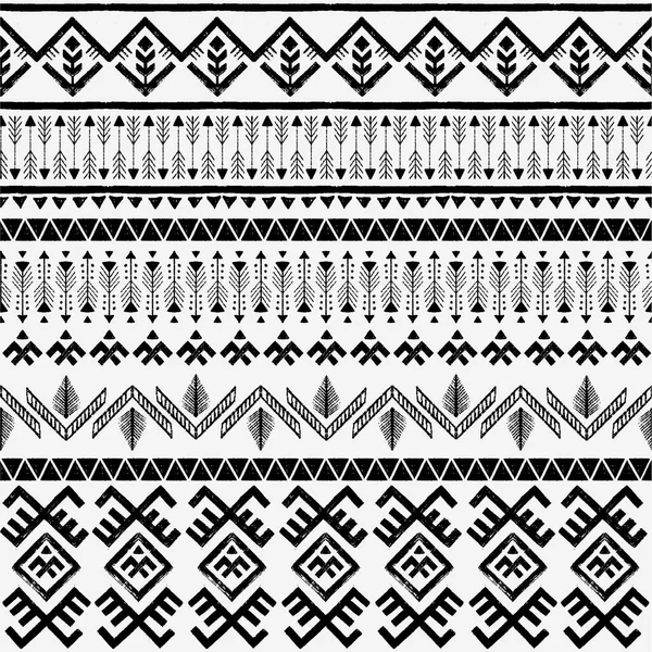 Modèle Tribal Seamless Fond Bordure Boho Avec Ornement Ethnique Texture — Image vectorielle