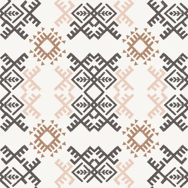 Племенной Бесшовный Рисунок Геометрическое Происхождение Бохо Этническим Орнаментом Powdery Beige — стоковый вектор