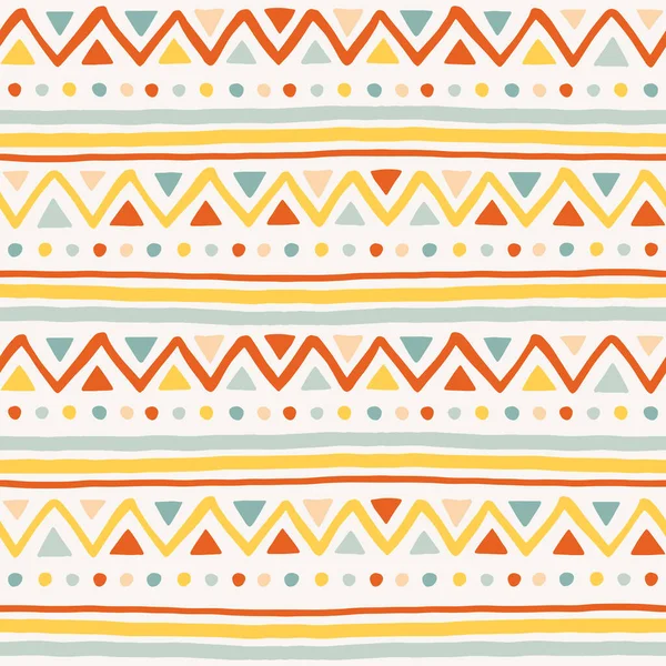 Handgezeichnete Niedliche Boho Nahtlose Muster Geometrischer Hintergrund Für Kinder Und — Stockvektor