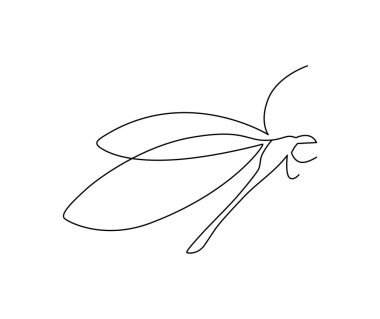 Kelebek Hattı Sanat Minimalist Logosu. İnce çizgi tasarım elemanı. Vektör illüstrasyonu