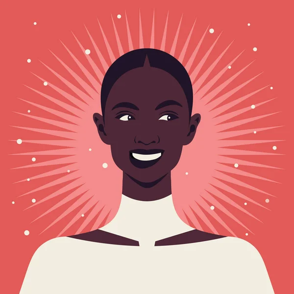 Porträt Einer Jungen Afrikanerin Avatar Eines Frechen Und Verspielten Teenagers — Stockvektor