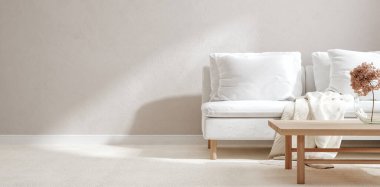 Modern iç arkaplan, duvar maketi, 3d render