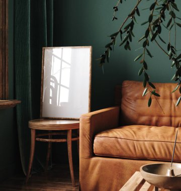 Çiftlik evinin iç tarafındaki çerçeve 3D.