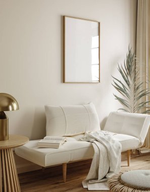 Çerçeve modellemesi modern ev içi arka plan, 3D canlandırma