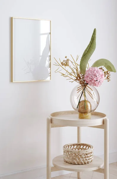Mock Frame Close Home Interior Background Mit Pflanze Vase Render — Stockfoto
