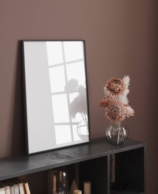Çerçeve modellemesi modern ev içi arka plan, 3D canlandırma