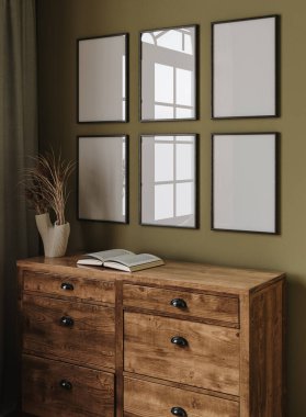 Çiftlik evinin iç tarafındaki çerçeve 3D.