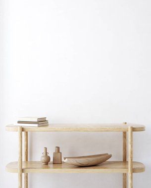 Minimalist modern oda iç mimarisi, İskandinav tarzı, 3D görüntüleme