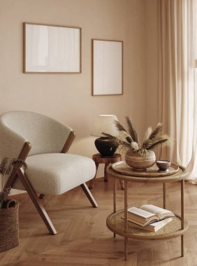 Ev yapımı, Japon usulü oturma odası, 3 boyutlu.