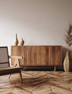 Minimalist göçebe iç plan, 3D görüntüleme