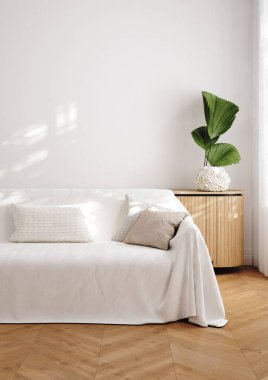 Ev maketi, sahil oturma odası iç plan, 3D çizim