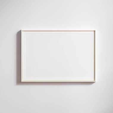 Beyaz çerçeve maketi yakın, 2x3 kağıt oranı passepartout, 3d render