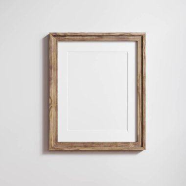 Dikey maket poster çerçevesi, 3x4 kağıt oranı, 3d oluşturma