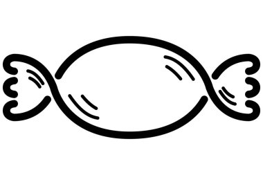 Wrapped oval bonbon icon with shadows