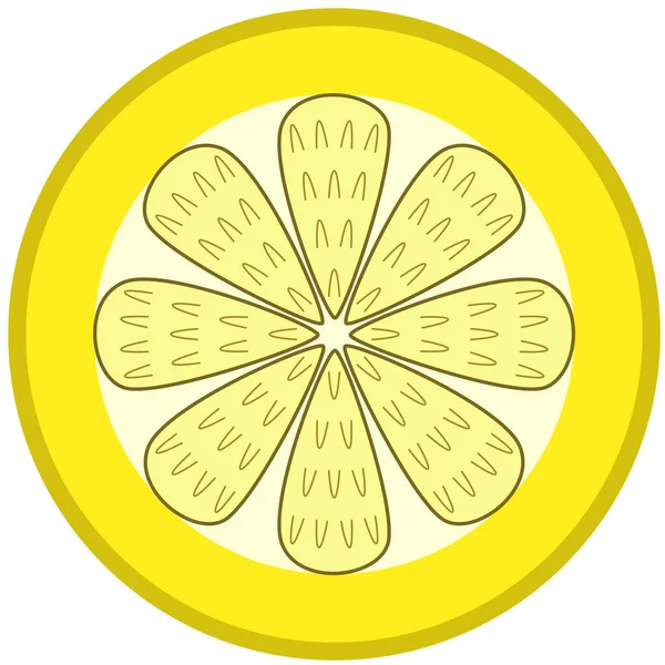 Representación Simbólica Medio Limón Amarillo Con Cáscara — Vector de stock