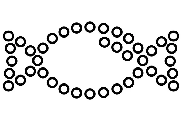 球状椭圆形波旁的黑白象征 — 图库矢量图片