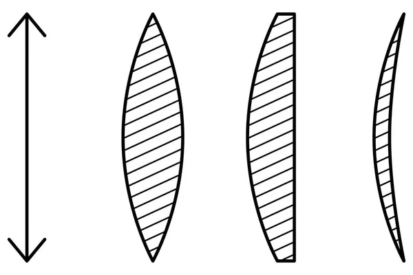コンタクトレンズの回路図マークと形状 — ストックベクタ