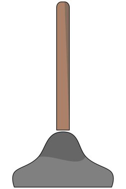 Tahta saplı ikon gri pompa.