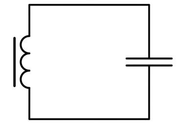 Bobin ve kapasitörden oluşan bir salınım devresinin diyagramı