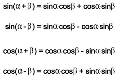 Sinüs ve kosinüs fonksiyonları için toplama formülleri
