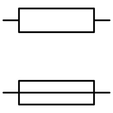 Elektrik mühendisliğinde kullanılan direnç ve fitil şeması