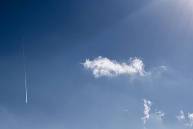 Blue sky and white clouds. Beautiful sky backgroun.