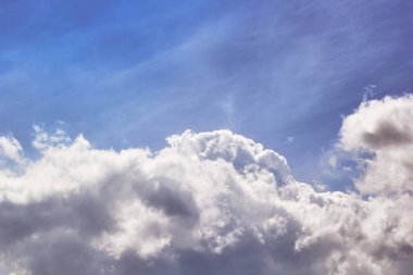 Beautiful sky background. Blue sky and white clouds.