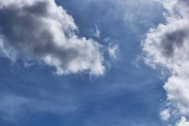 Blue sky and white clouds. Beautiful sky background.