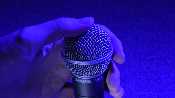 Микрофон Шуре Пахнет Аудио Микрофон — стоковое видео