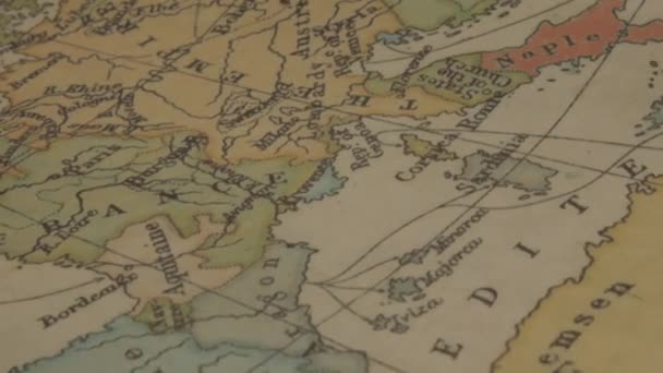 Rievocazione Medievale Primo Piano Mappa Geopolitica Dell Europa — Video Stock