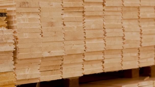 建筑工程用的许多木板的家居改善贮存所的布置 — 图库视频影像