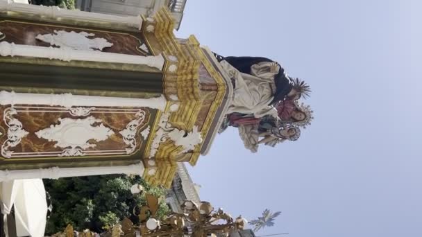 Valletta Μάλτα Αυγούστου 2023 Χριστιανική Θρησκεία Άγαλμα Τον Ιησού Μια — Αρχείο Βίντεο