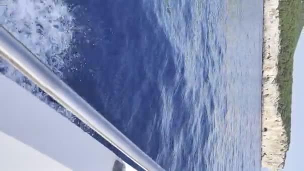 Vertical Video Point View Boat People Holiday Sailing Sea Sardinia — Stock Video