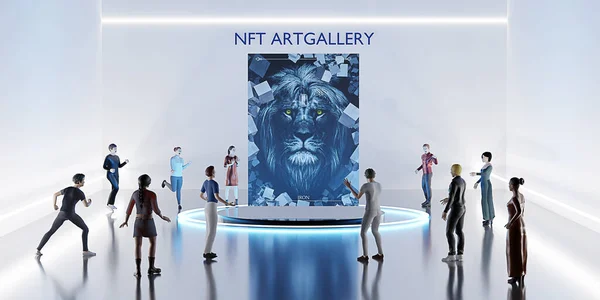 Galeria Sztuki Nft Metaverse Nft Projekty Avatar Nogi Wirtualny Świat — Zdjęcie stockowe